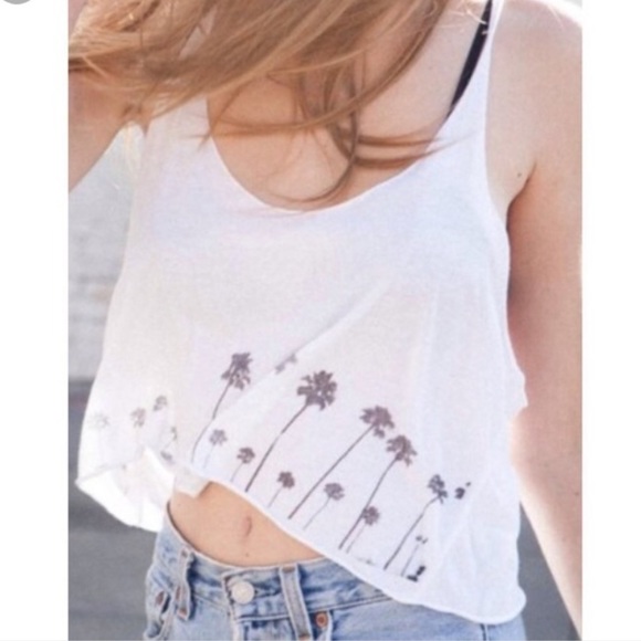 Brandy Melville Tops Brandy Melville Palm Tree Cropped Tank Top